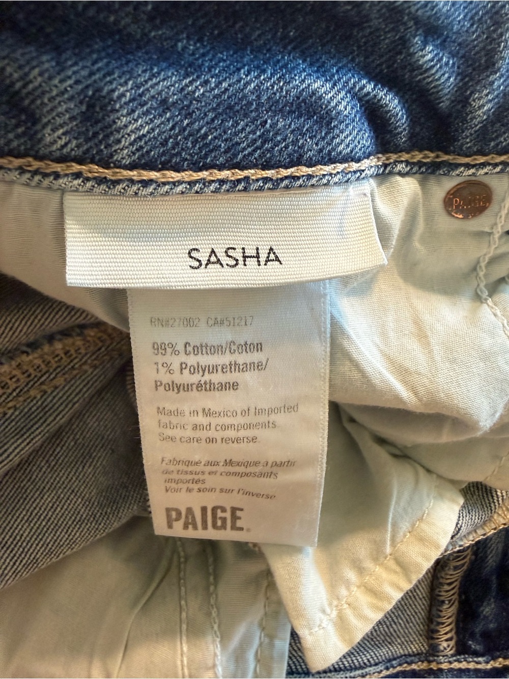 PAIGE SASHA Medium Blue High-Rise Wide Leg Jeans - Picture 10 of 15